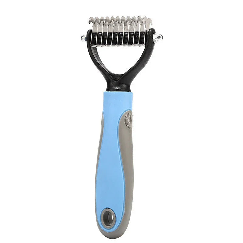 Double-Sided Pet Dematting & Grooming Brush – Stainless Steel Hair Removal Comb for Dogs & Cats | Deshedding Tool