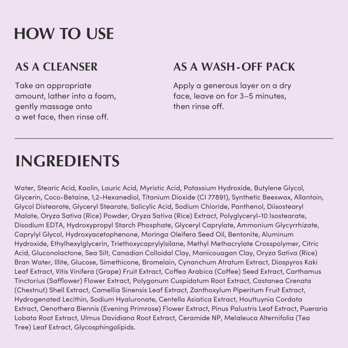 Eqqualberry Purple Rice Pore Purifying Pack Cleanser 130g