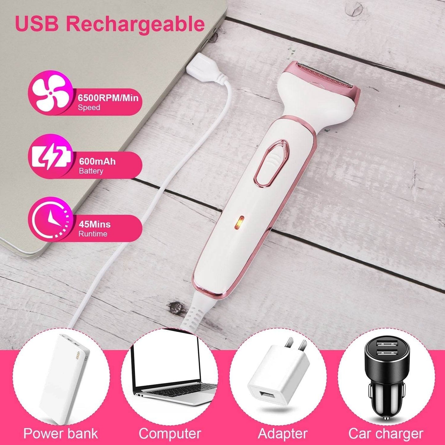 4 in 1 Painless Women Electric Hair Shaver trimmer for women