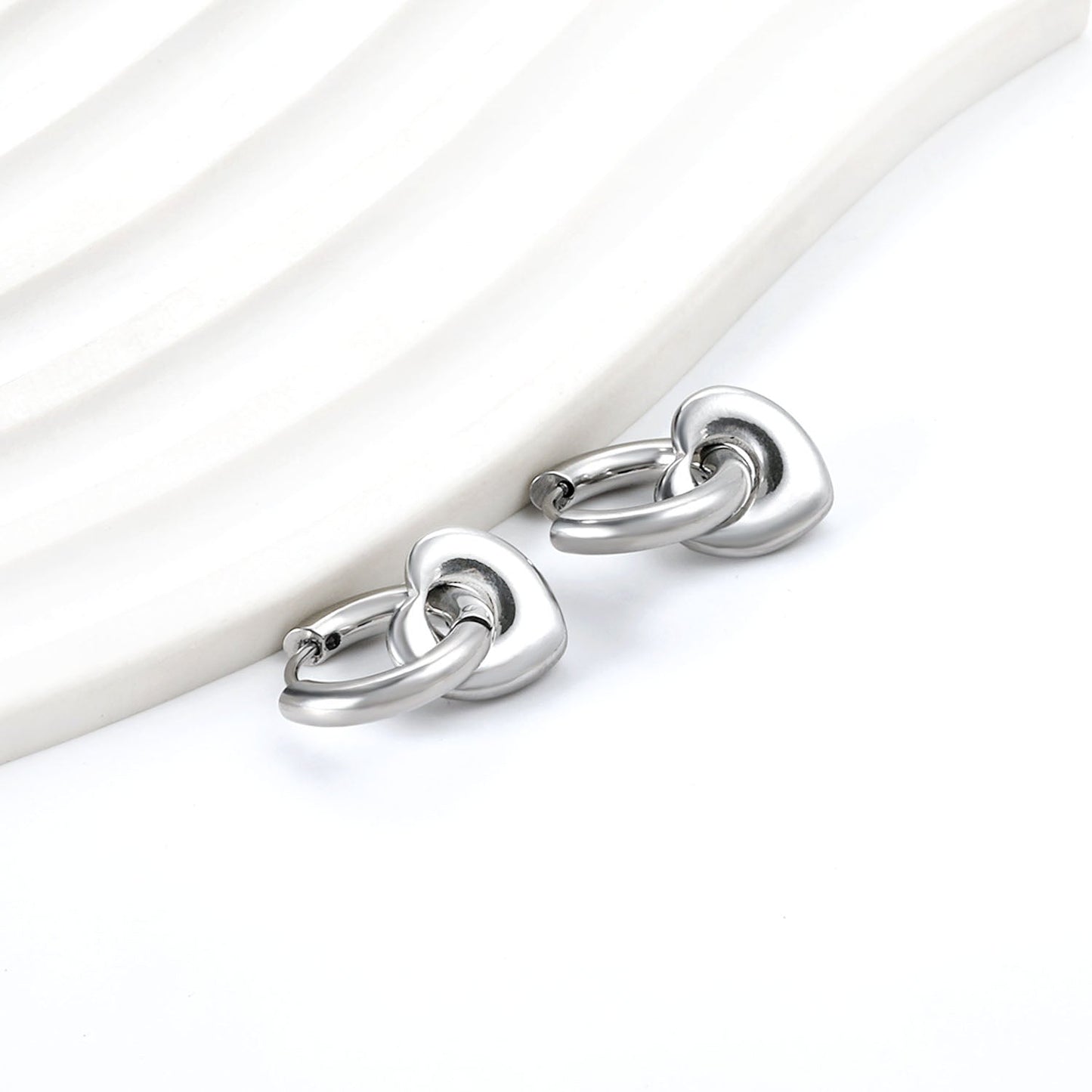 Heartfelt Circle Charm Earrings