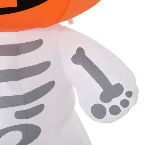 6ft Halloween Inflatables Outdoor Decorations, Smiling Skeleton Ghost With Pumpkin Head, Blow Up LED Yard Decor For Garden, Lawn, Party, Holiday, Waterproof