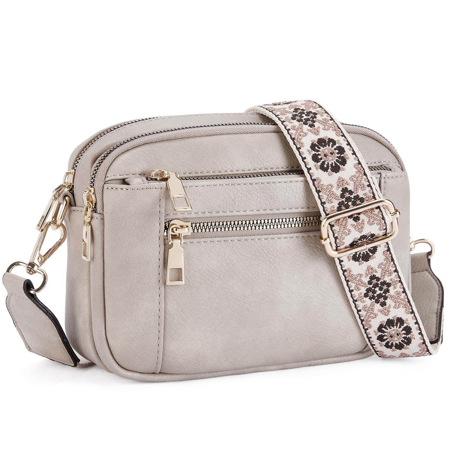 Daily Matching PU Leather Business Commute Zipper Crossbody Bags for women