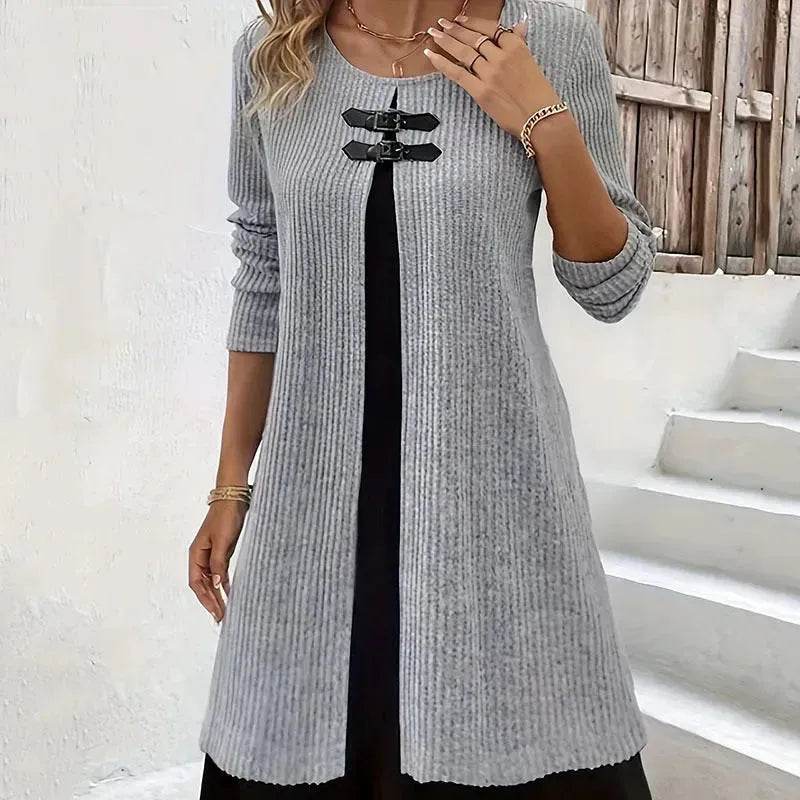 Winter Cashmere  Slim Fit Midi Flared Sweater Dress
