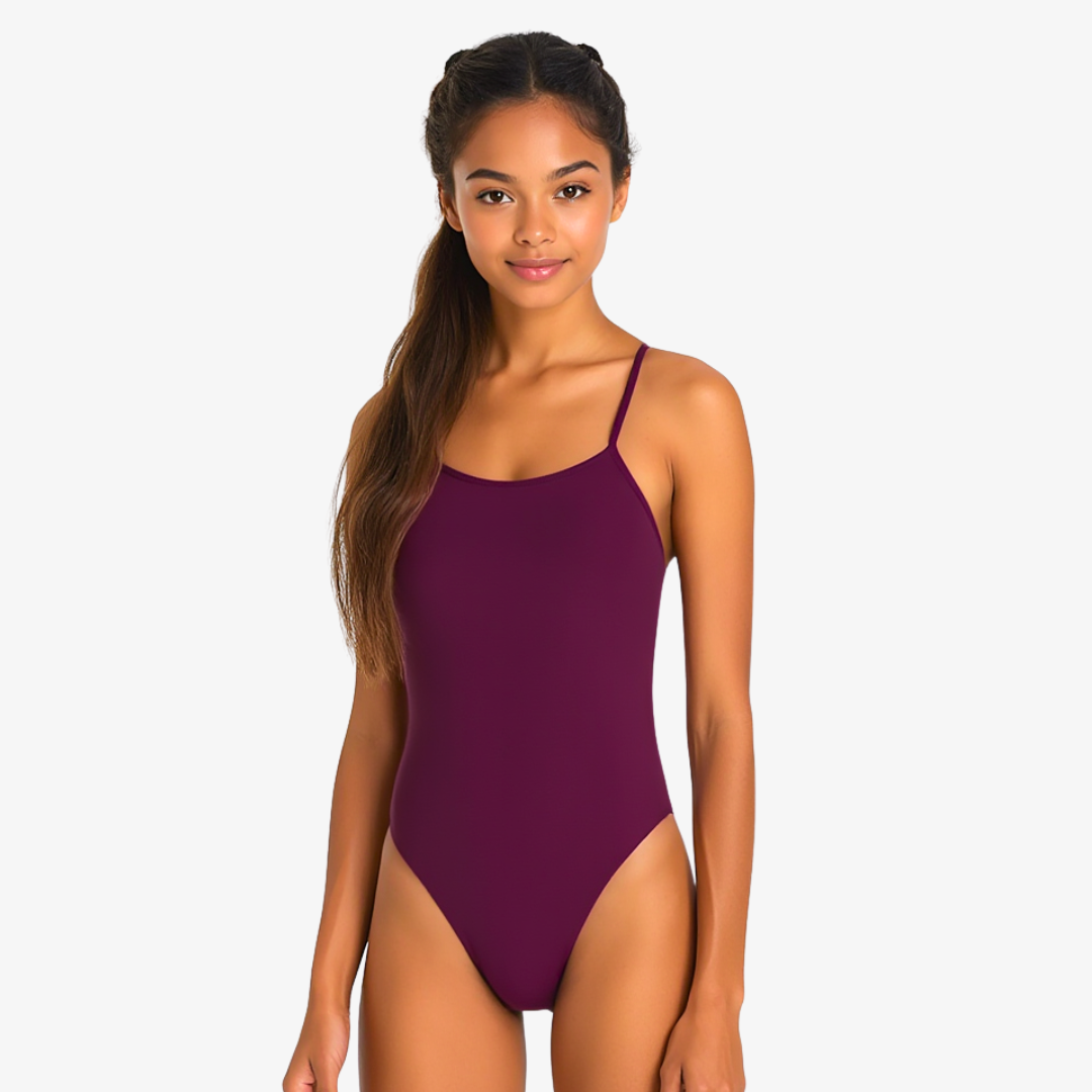 Norca Merlot Tie-Back One-Piece Swimsuit – Women’s Athletic Swimwear