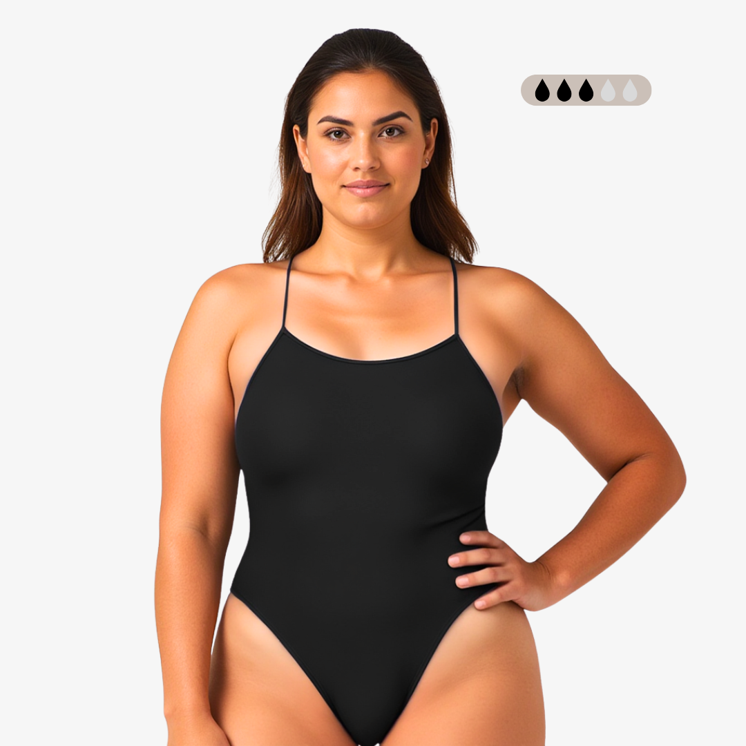 Norca SecureFlo Onyx Tie-Back: Period Swimsuit