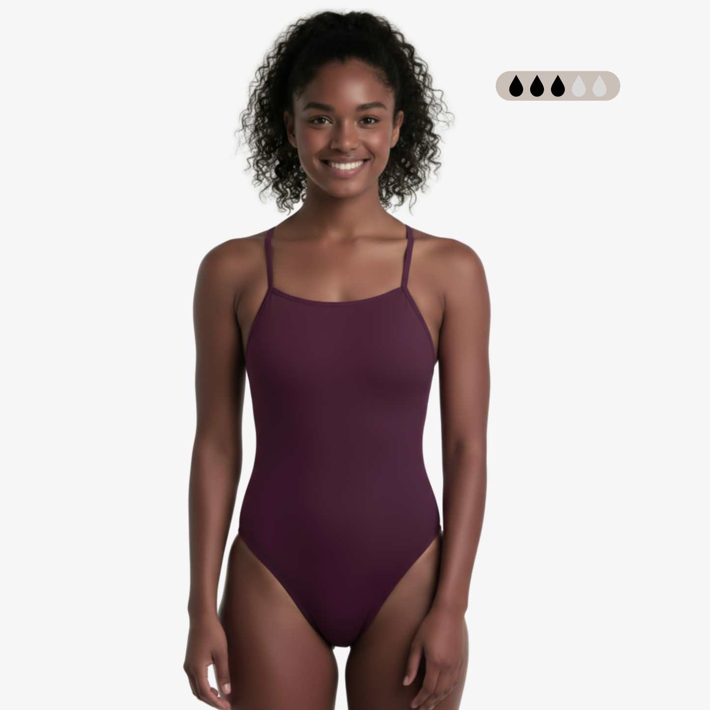 Norca SecureFlo Merlot Open-Back: Period Swimsuit