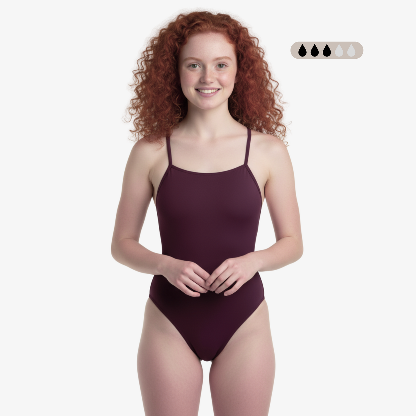 Norca SecureFlo Merlot Open-Back: Period Swimsuit
