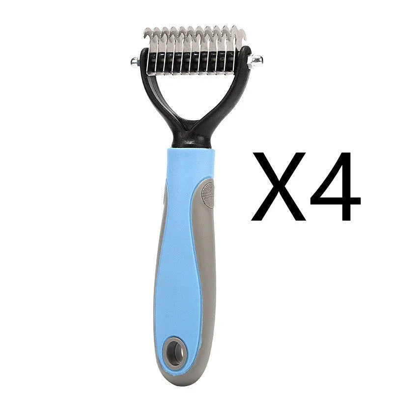 Double-Sided Pet Dematting & Grooming Brush – Stainless Steel Hair Removal Comb for Dogs & Cats | Deshedding Tool
