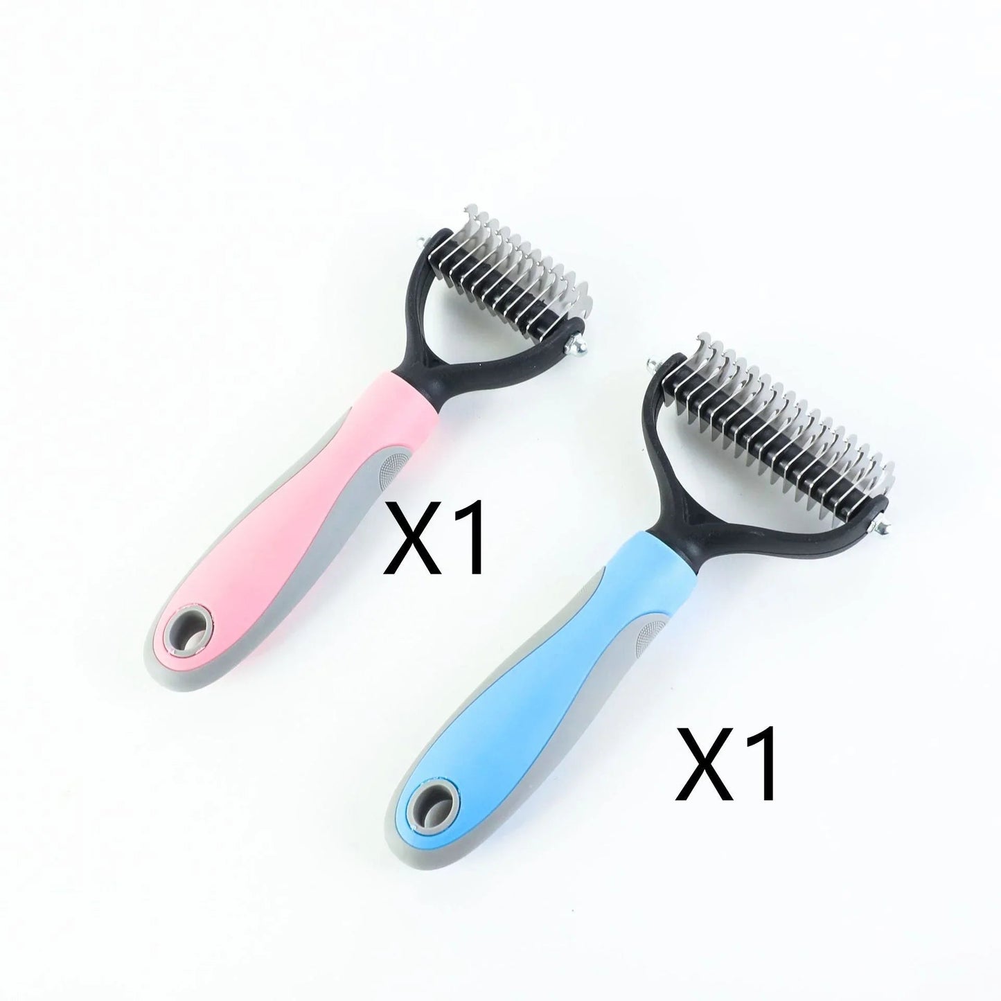 Double-Sided Pet Dematting & Grooming Brush – Stainless Steel Hair Removal Comb for Dogs & Cats | Deshedding Tool