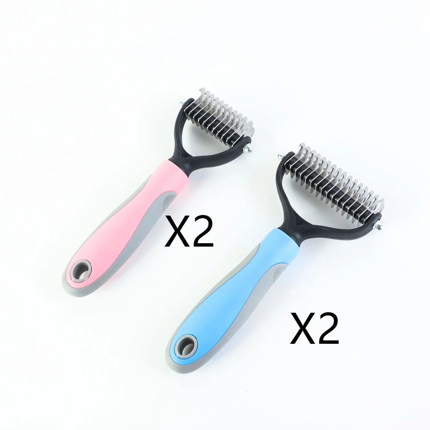 Double-Sided Pet Dematting & Grooming Brush – Stainless Steel Hair Removal Comb for Dogs & Cats | Deshedding Tool