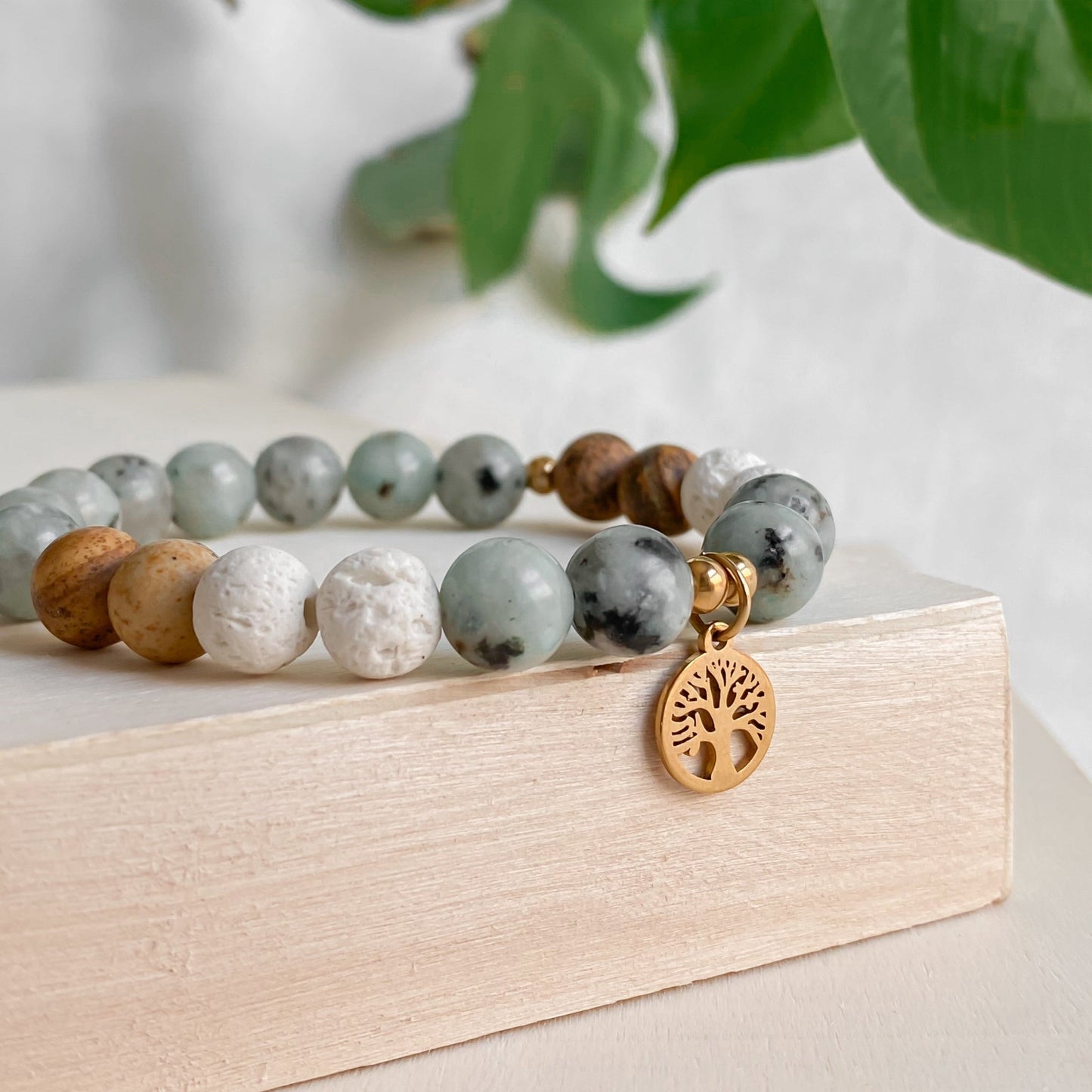 ARBRE DE VIE | Bracelet en pierres naturelles et acier inoxydable