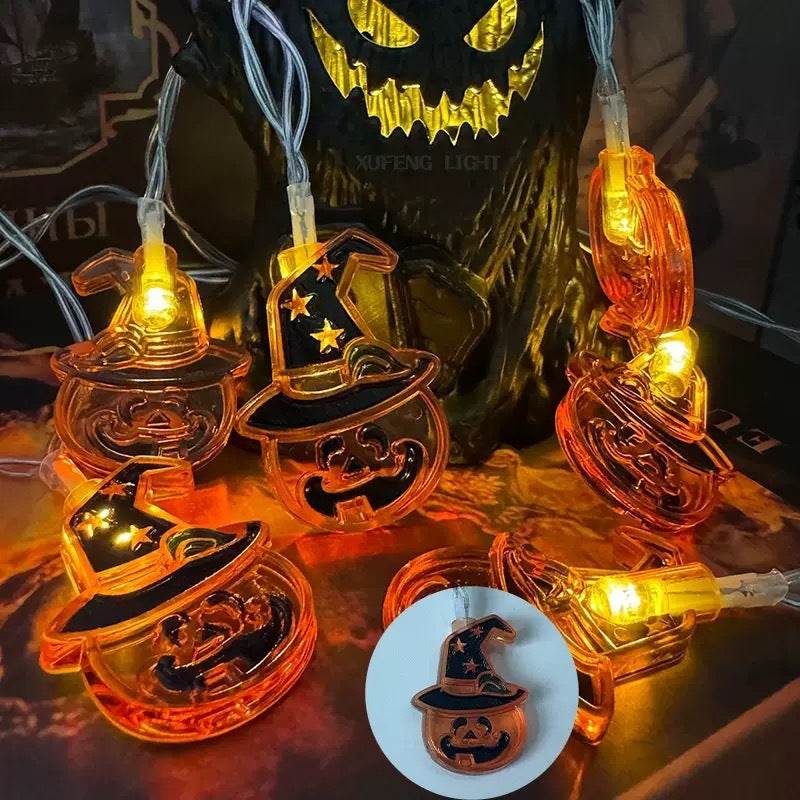Halloween Led Pumpkin Spider Ghost Hand Lighting Chain Decorative Holiday Light